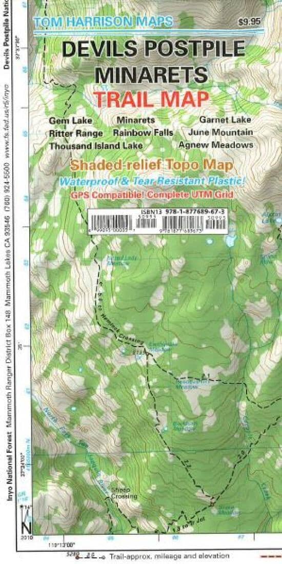 Devil's Postpile, Californie   Tom Harrison Maps