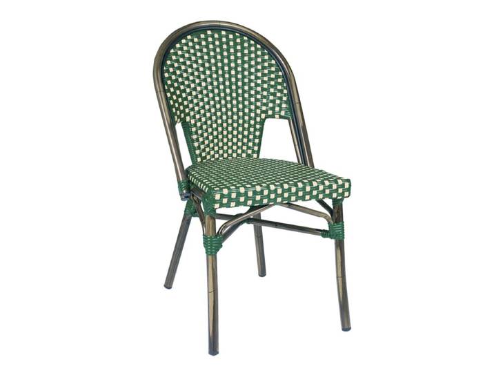 Chaise de terrasse TIVOLI - Tressage vert et crème