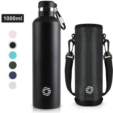 Uplifted Goods Rugged Explorer 33.8 Oz Vacuum Insulated Sports Flask black 33.8 Oz.