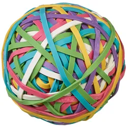SIGMA Gummibänder-Ball, farbig sortiert, Ø 65 x 2 mm, 175 g, 195 Stück