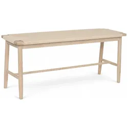 Bank Emirsa aus Eichenholz und Papiergarn - 110 cm, Whitewash/Cream