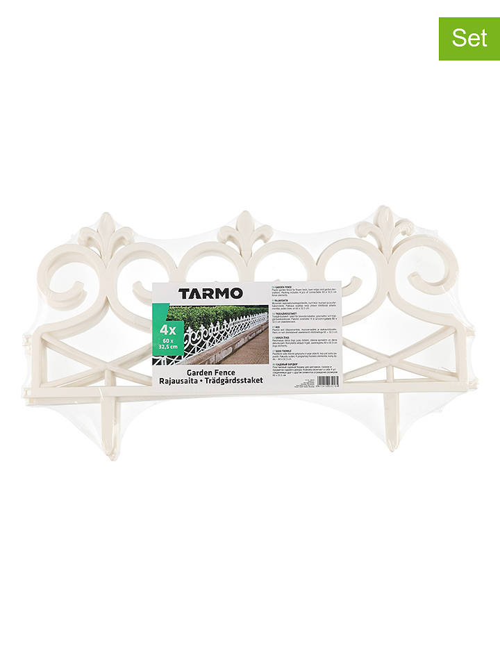 Tarmo 4er-Set: Beet-Umrandungen in Weiß - (B)60 x (H)32,5 x (T)4 cm - onesize