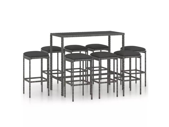 VidaXL - Bar-set poly-rattan, One Size, Grau