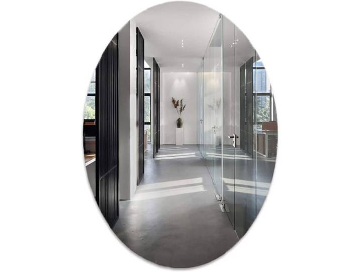 Miroir De Salle De Bain Ovale Moderne Et Simple Miroir De Salle De Bain Auto-adhésif Miroir De Maquillage Mural (40*60cm)