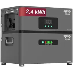 XORO SOLAR ATLAS-D 2.4 kWh – AC-gekoppelt Balkonkraftwerk Speicher, LiFePO4, 2400 W Backup, App-Steuerung