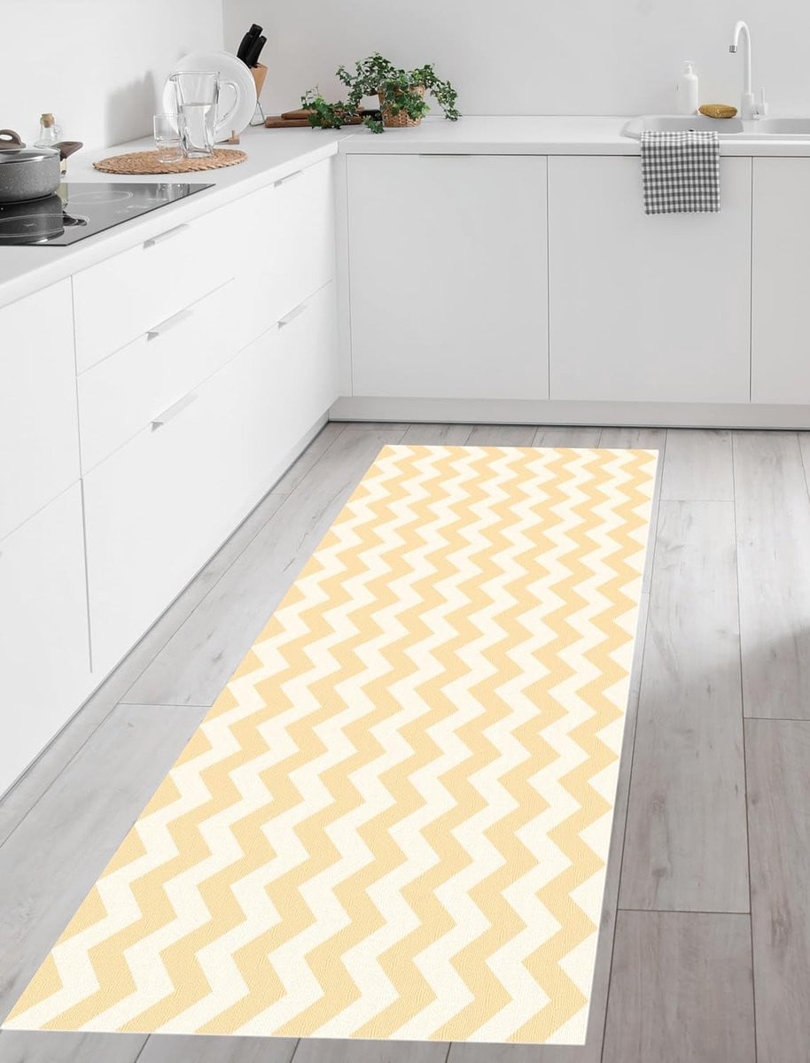Modern Geometrisch Vinyl Tapijt voor Woonkamer of Hal, Rechthoekig