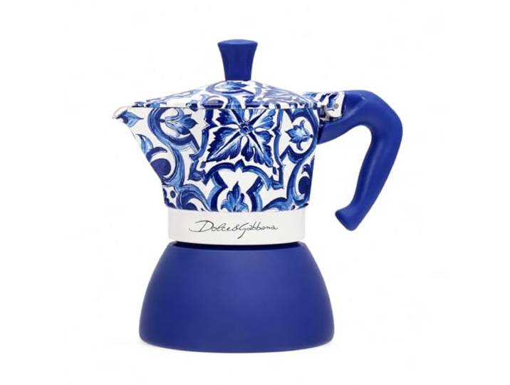 Bialetti Dolce & Gabbana Mocinduction Blue Mediterraneo 6 Tassen Induktion & offenes Feuer (Kaffeemaschine, Espresso Makinetta)
