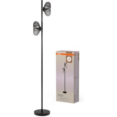 OSRAM Stehlampe "Decor Smoke Glass", schwarz, H: 170cm, 1 Stk., Leuchten, schwarz, E14, Stahl und Glas, Stehlampe