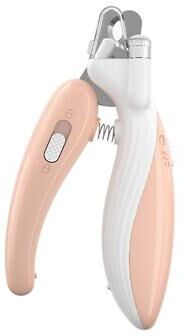 United LED Pet Nail Clipper For Dogs And Cats Safe Cat Nail Trimmer With Splash Guard peach Pink