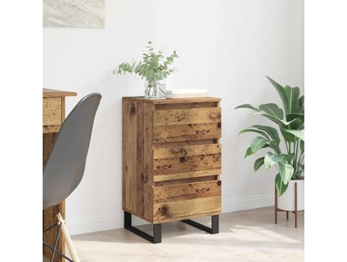 RJPLMFV Anrichte aus Holz mit Schubladen Füße aus Metall, Schwarz, matt, modernes Design, Aufbewahrung für Wohnzimmer oder Esszimmer