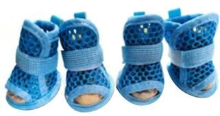 Fusion Finds Breathable Dog Shoes For Small Dogs Anti Slip Mesh Summer Dog Booties With Elastic Straps blue m