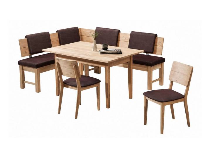 58 aufm Kessel Essgruppe Eckbankgruppe Modern Dyan 2 für 7 Personen Massivholz Wildeiche/Braun, (inkl. Versand, Lieferung bis Verwendungsstelle), Sitzgruppe mit Eckbank, Esstisch und 2 Stühlen hochwertig + langlebig