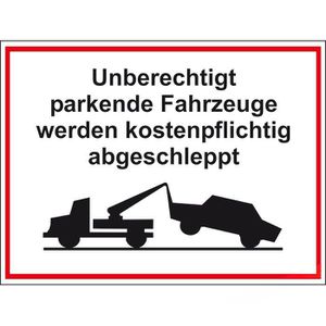 Abtec Parkplatzschild aus Kunststoff, 40 x 30 cm, Parkverbot