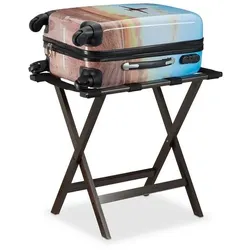 relaxdays Kofferständer klappbar 53,5 x 58 x 36,5 cm dunkelbraun braun