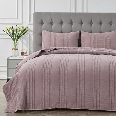 Melange Home Stonewash Classic Cotton Quilt & Coverlet Set