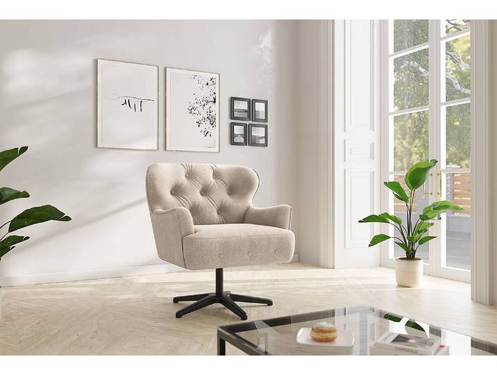 Sessel Lodging Beige Flachgewebe Euron 83 x 97 x 87cm