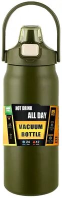 Discount Dollar Deals Outdoor Thermos Stainless Steel Tumbler With Straw Hot, Cold Sports Water Bottle green 1000ml