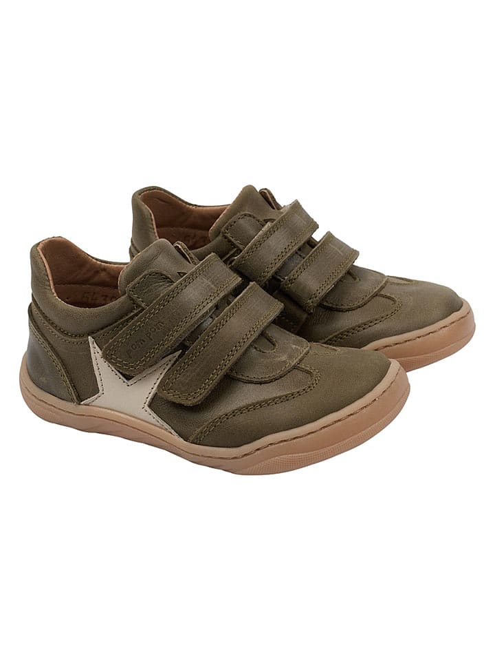 POM POM Leder-Sneakers in Khaki - 28