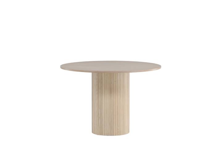 Esstisch VENTURE HOME Bianca, runder Esstisch, Ø 110 cm , beige (schwarz, weiß, weißgewaschen, weißgewaschen), B:110cm H:75cm T:110cm, Tische, Esstisch, Esszimmertisch, MDF, Holzfurnier-Optik, rund, modern, urban