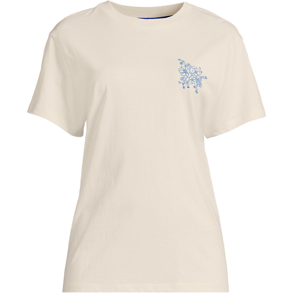 Grafik-Shirt für Damen in Plus-Größe, Damen, size: plus, Elfenbein, Baumwolle, by Lands' End