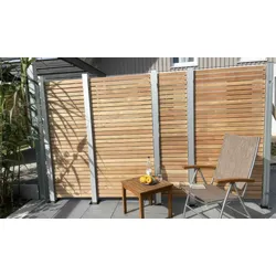 Rhombuszaun 60 x 60 cm - Zaunelemente aus aus Sibirischer Lärche, naturbelassen – Sichtschutzzaun aus Holz – eleganter Holzzaun für den Garten