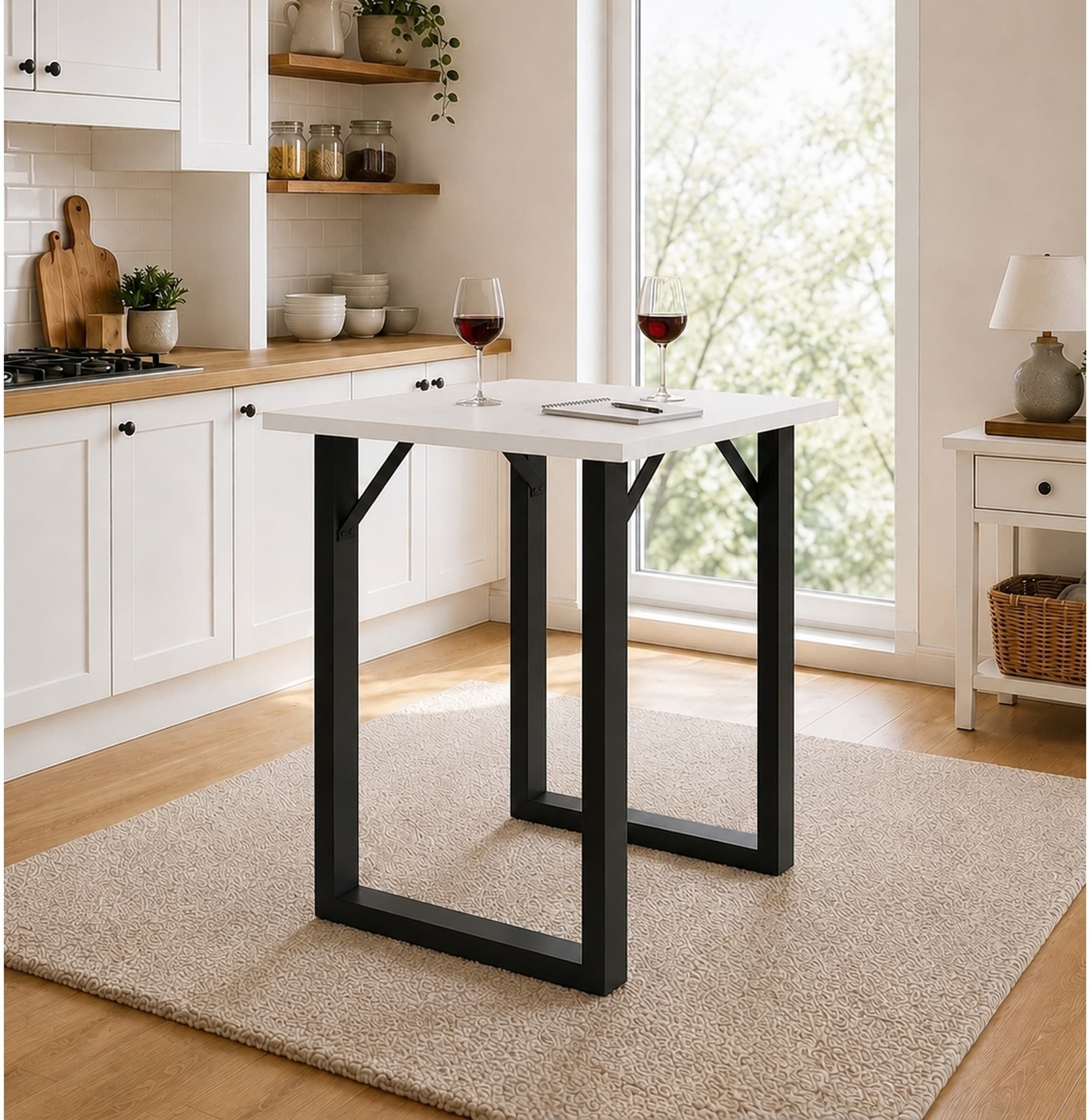 Bartisch VCM "Holz Bartisch Stehtisch Tisch Tresen Xona 80x50 cm", weiß (schwarz, weiß), B:80cm T:50cm, Tische, Bartisch