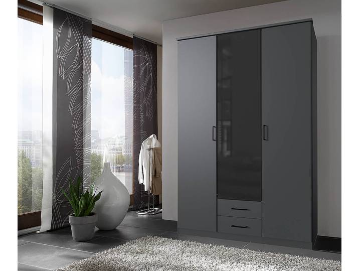 Drehtürenschrank Soest 135cm Schwarz