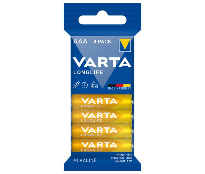 VARTA AG VARTA Longlife Batterie Micro AAA LR03 8er Folienverpackung 04103101328