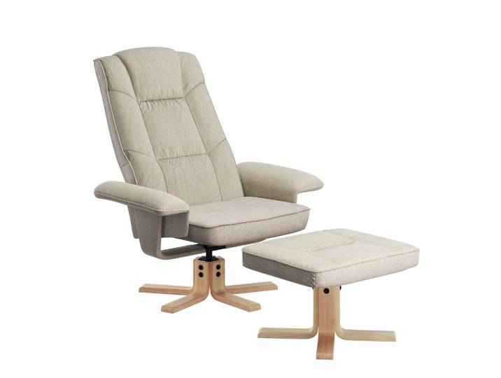 Relaxsessel DERBY mit Hocker beige