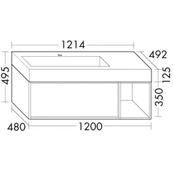 Burgbad Mineralguss-Waschtisch+Waschtischunterschrank Uomo Preisgruppe 2 RAL-Farbe Solid SHOH121RF7472C0001