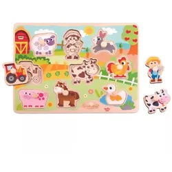 Tooky Toy: Holz-Formpuzzle – Bauernhof