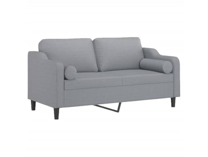 KTHLBRH 2-Sitzer-Sofa, hellgrau, 140 cm, aus Stoff Stabiler Metallrahmen, abnehmbare Kissen, Schaumstoff, 2 dekorative Kissen im Lieferumfang enthalten