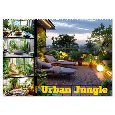 Urban Jungle - wohnen mit Pflanzen (Wandkalender 2026 DIN A2 quer), CALVENDO Monatskalender