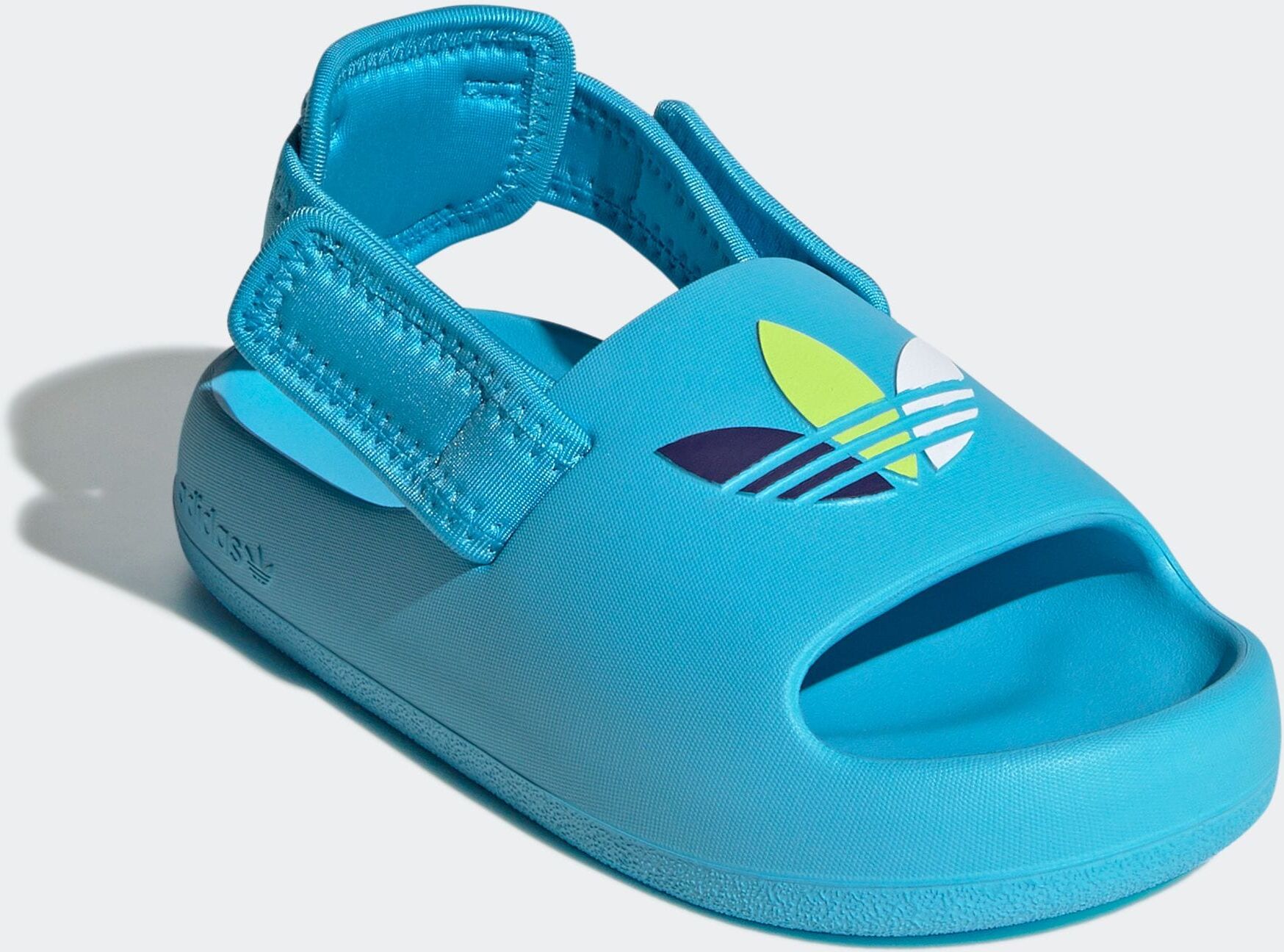 Sandale ADIDAS ORIGINALS "ADIFOM KIDS ADILETTE", Kinder, Gr. 34, gelb (sky rush, cloud weiß, solar gelb), Synthetik, Textil, Schuhe Sandale, Badelatschen sky rush, cloud weiß, solar gelb 34
