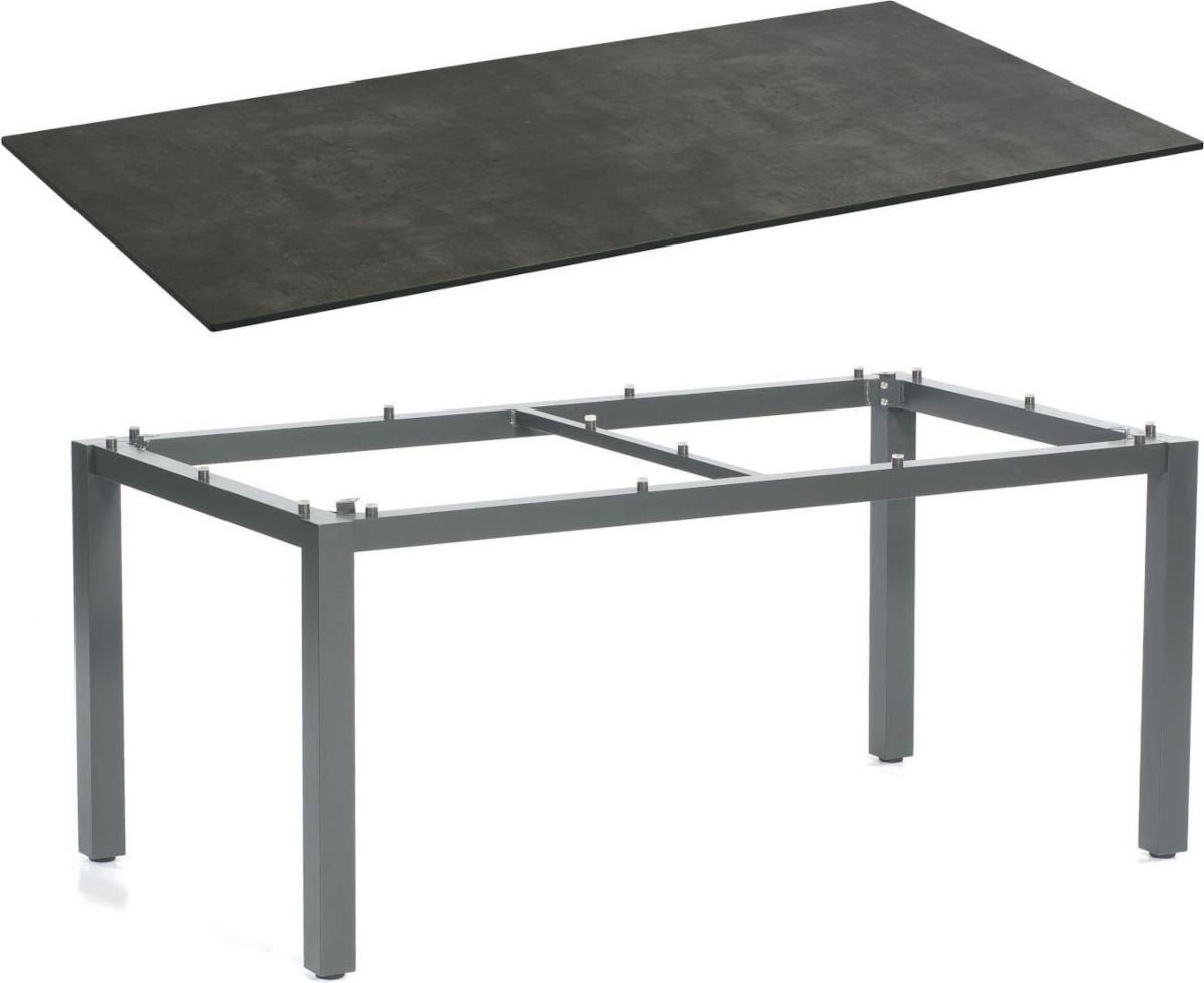 Sonnenpartner Gartentisch Base 160x90 cm Aluminium anthrazit Tischsystem