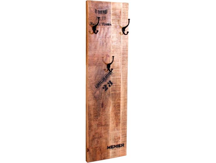 Garderobenpaneel SIT Monschau aus Mangoholz mit 4 Doppelhaken , beige (natur, print), Massivholz, Garderobenpaneele, Garderobenpaneel, Acht Aufhängemöglichkeiten durch 4 praktische Doppelhaken