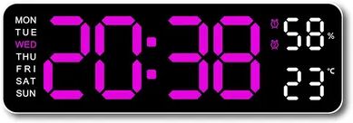 Daily Discovery Digital Wall Clock LED Temperature Display Clock With Auto Dimmer USB Powered wrr