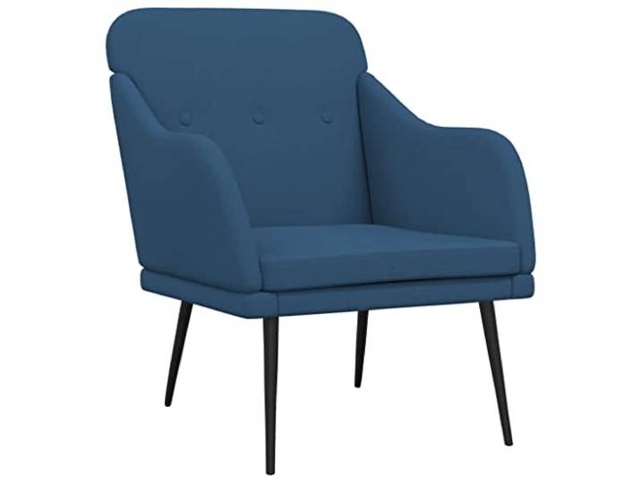 KDVXBCQJH Sessel Polstersessel mit Metallgestell Blau 63x76x80 cm Bequemer Fernsehsessel für Wohnzimmer und Schlafzimmer, dicke Schaumstoff-Polsterung und stabile Armlehnen.