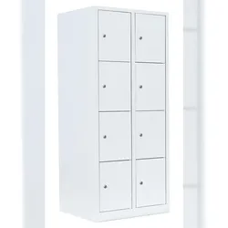 Schließfachschrank Wertfachschrank Fächerschrank Spind 8 Fächer Weiß 523427