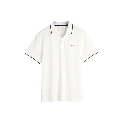 Poloshirt GANT "Poloshirt TIPPING PIQUE POLO 1er Pack", Herren, Gr. 5XL, weiß, Obermaterial: 100% Baumwolle CO., Shirts