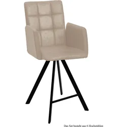 THEKENSTUHL (6er-Set) Delcine 52x108x60 Schwarz/Natur