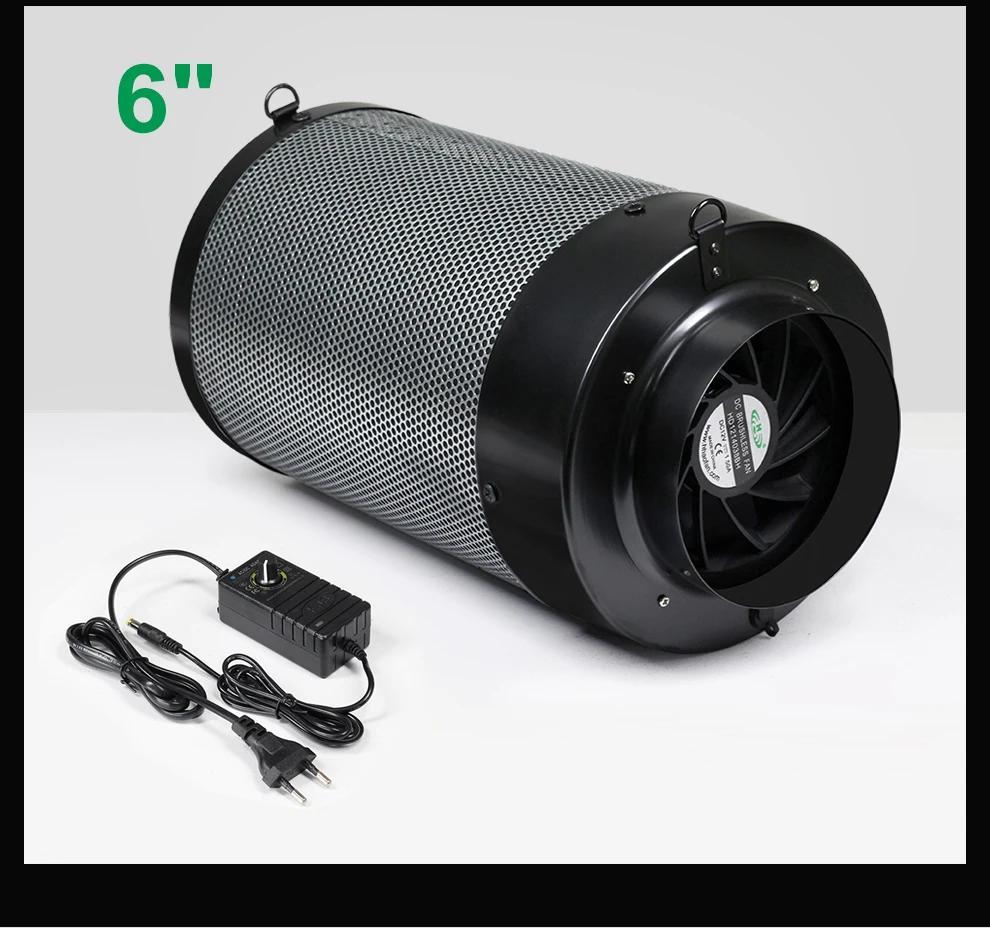 Aktivkohlefilter Rohrventilator - 2-in-1 Set - 12,7 cm - Hoher Luftdurchsatz - Für Küche & Grow-Zelt - Hellgrün