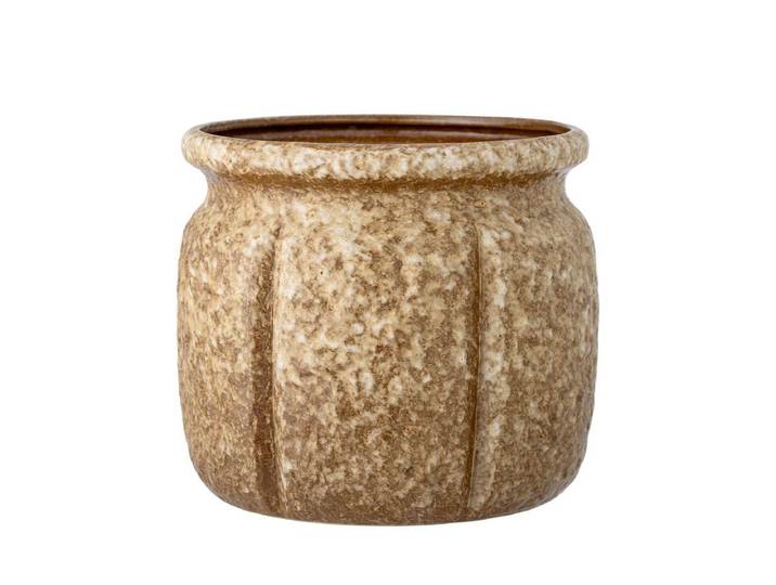 Blumentopf Norell – Steingut mit individueller Glasur in Braun - Braun - Luxusbetten24