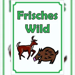 HB-Druck Frisches Wild Aufkleber Hochkant A4 (210x297mm)