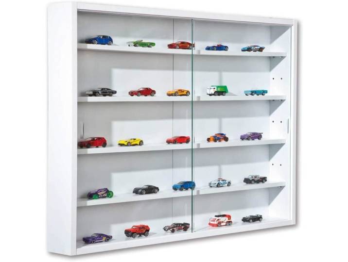 PKline Étagère Comit Wandschrannk 2 Portes Vitrées Blanc Armoire Murale Vitrine Étagère Murale Regal