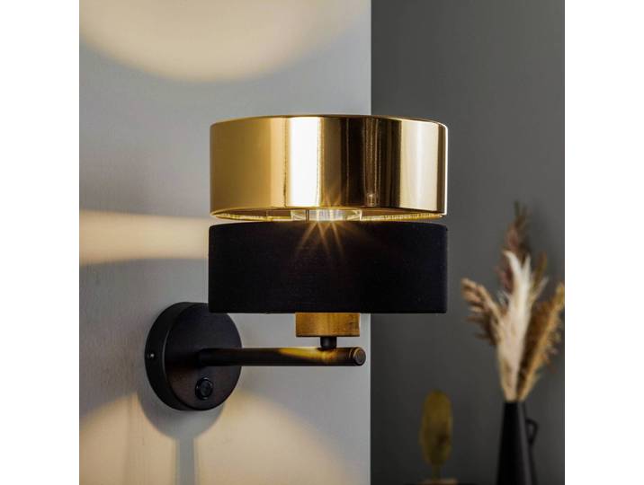Wandleuchte Hilton TK Lighting, schwarz, für Wohn- / Esszimmer, Metall, Modern