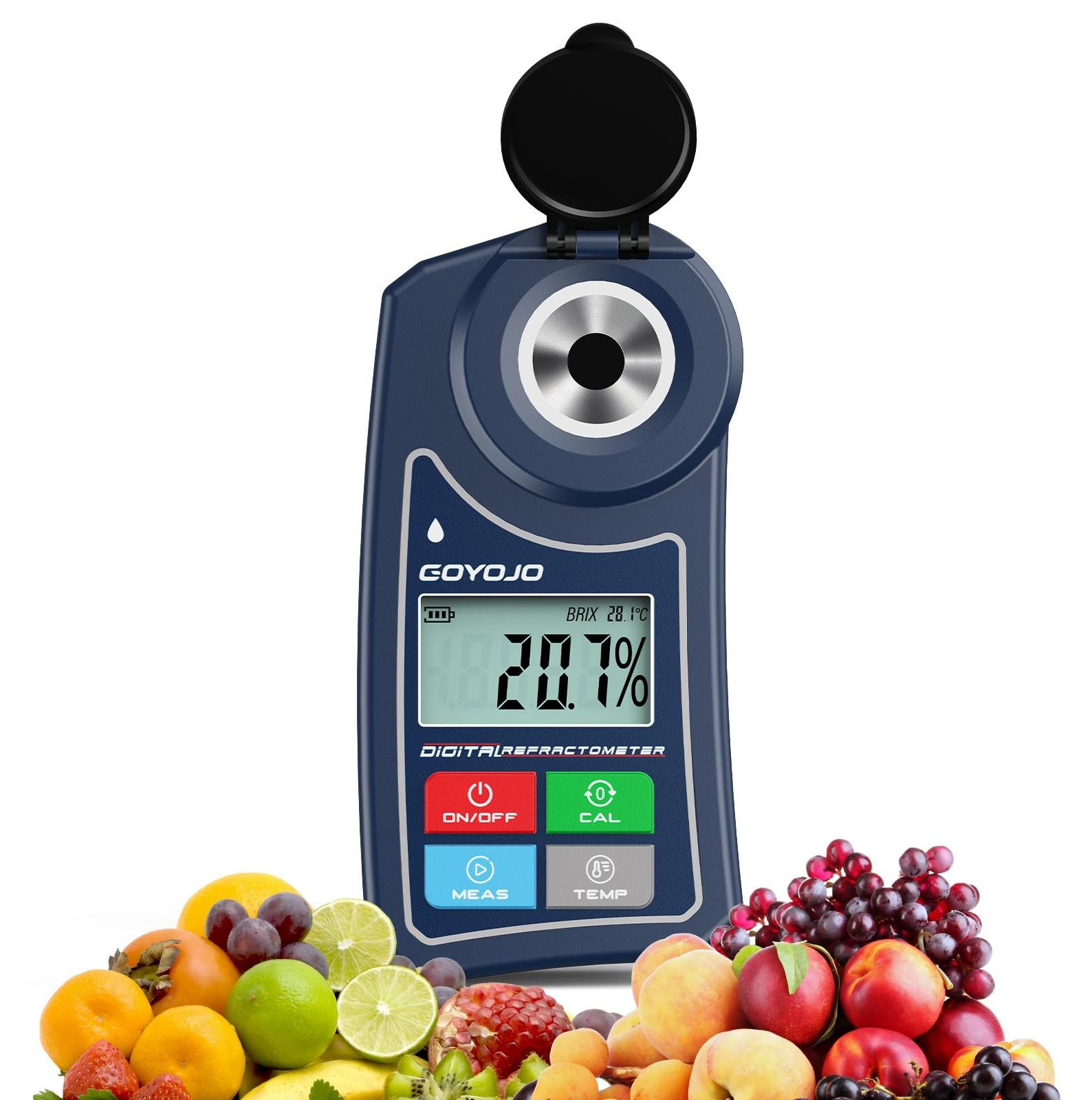 Dripio Digitale Brix-refractometer met automatische temperatuurcompensatie (ATC), meetbereik 0,0–55,0 % Brix