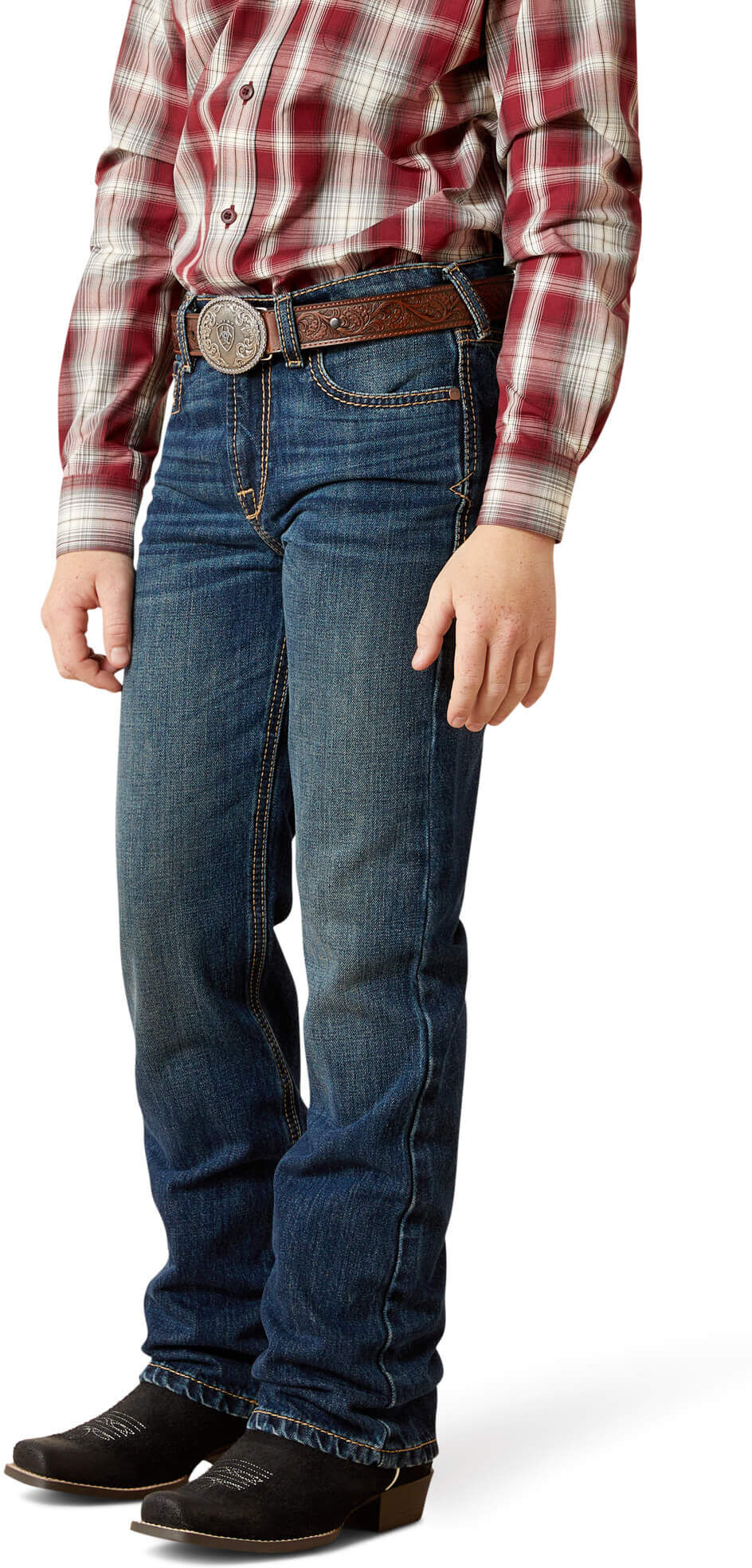 Kid's B4 Relaxed Baron Boot Cut Jeans in Cyclone, Size: 7 Regular by Ariat