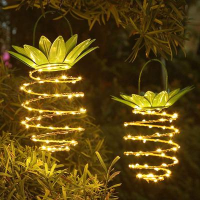 HomeDecorAndMore LLC Elegant Solar Pineapple Lantern With LED Lights Stainless Steel, Metal, And Copper, Perfect For Garden Decor Elegant Solar Pineapple Lantern With LED Lights Stainless Steel, Metal, And Copper, Perfect For Garden Decor