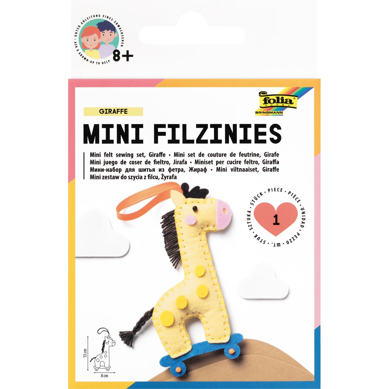 folia Nähset Mini Filzinies GIRAFFE gelb